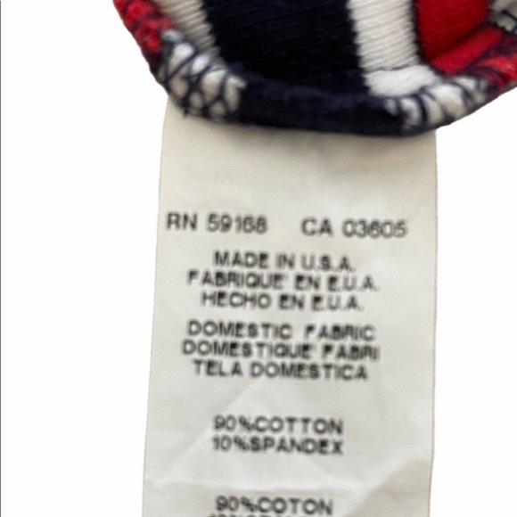 KAREN KANE Off Shoulder Red White  Blue Striped Contouring Normcore Top S - Picture 10 of 10